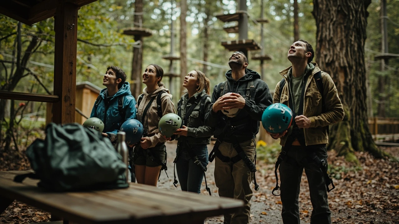 Group adventures: how to plan a high ropes day that actually works editorial illustration
