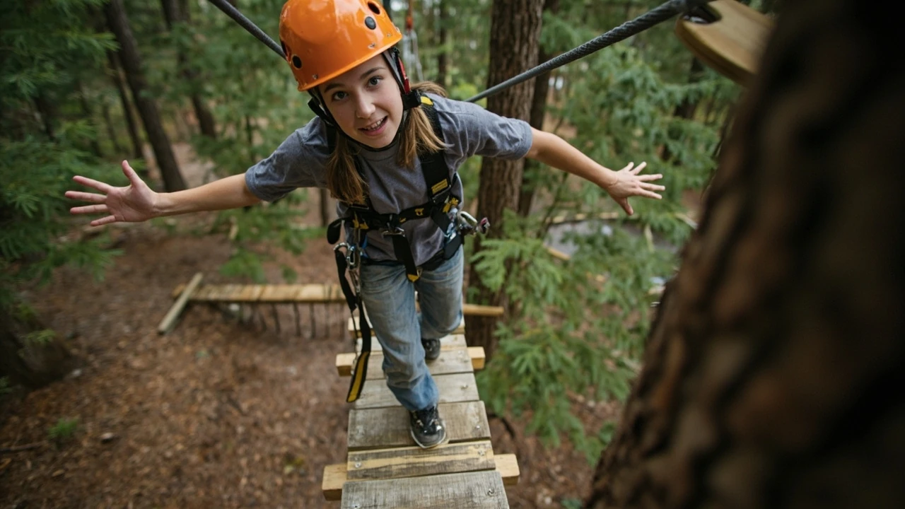 Lows Adventure 3: What This Beginner-Friendly High Ropes Route Involves editorial illustration