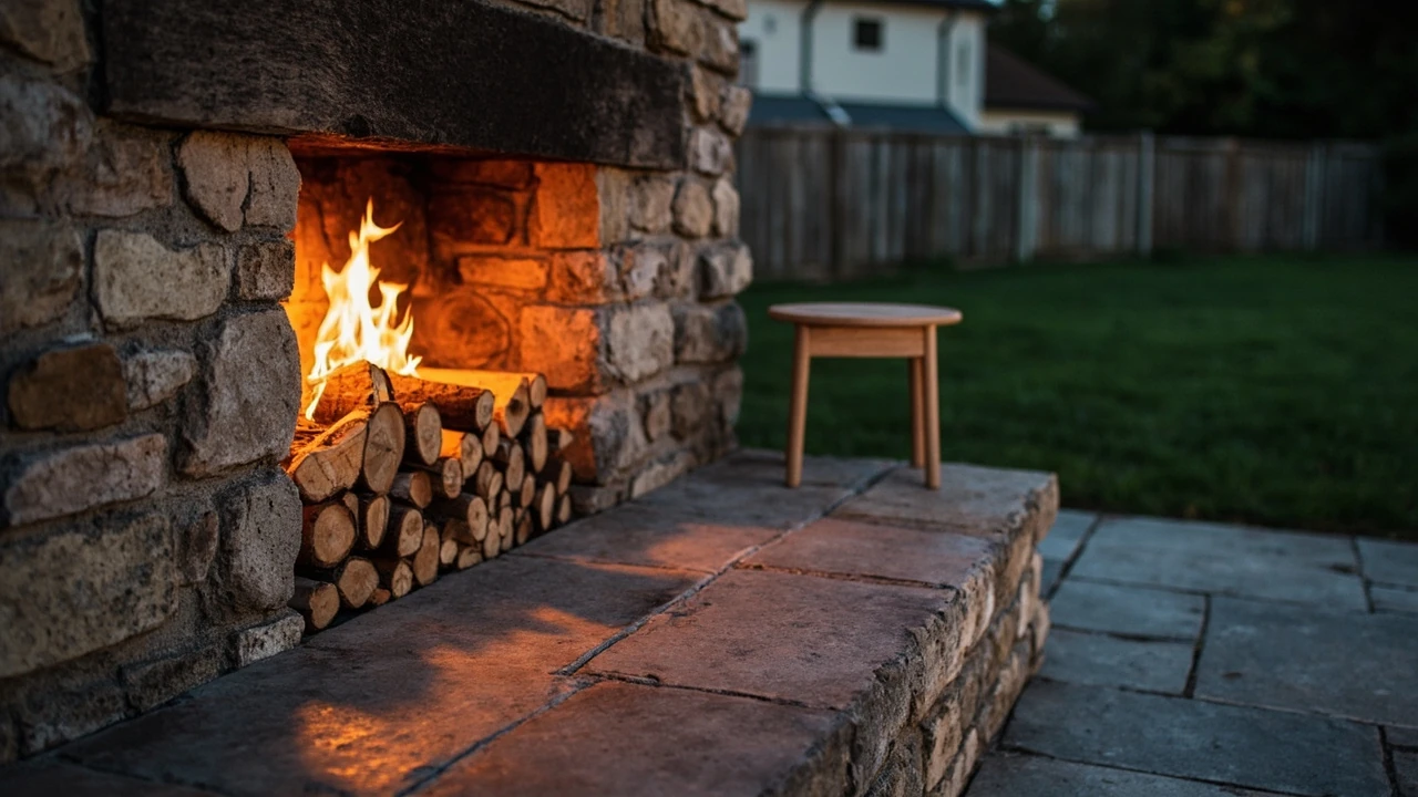 Outdoor fireplace ideas, fuel choices, and safety for a back-garden build editorial illustration