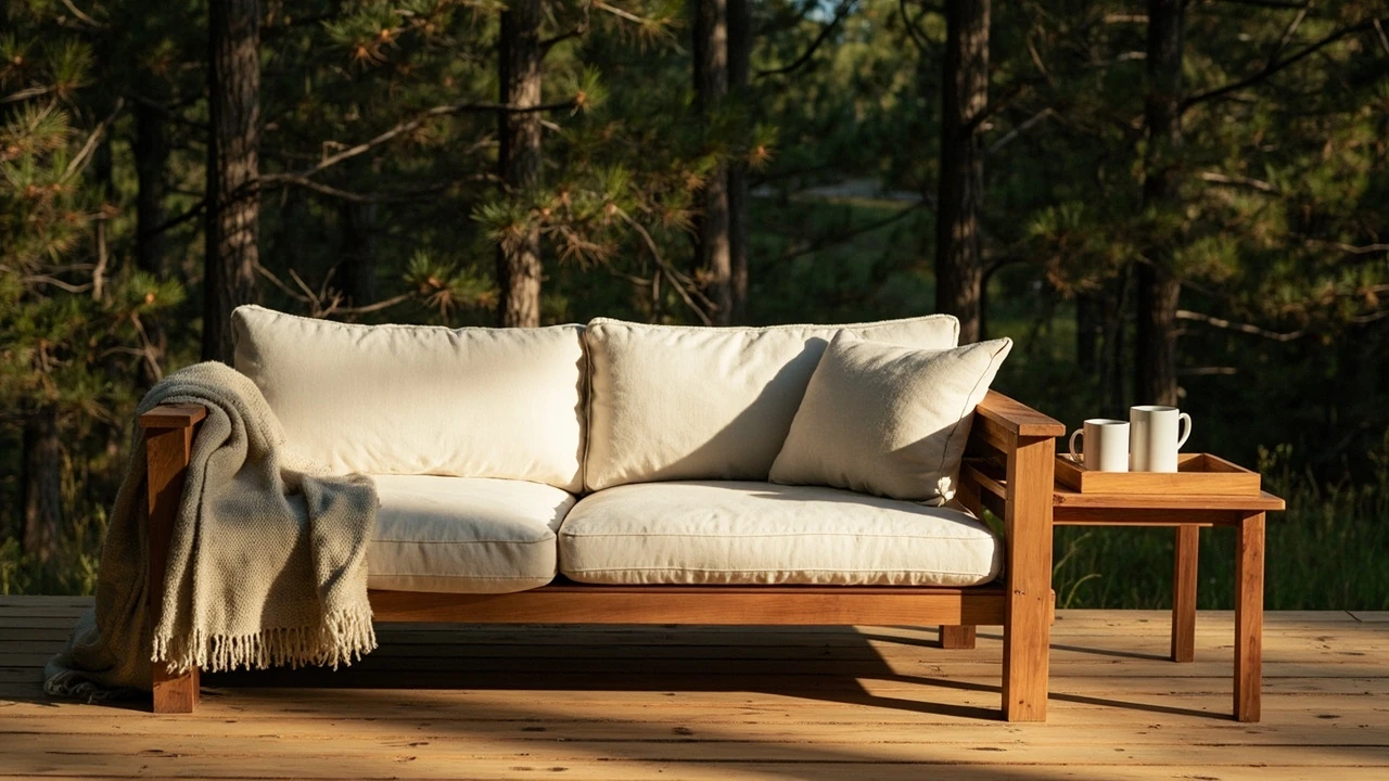 outdoor couch editorial illustration
