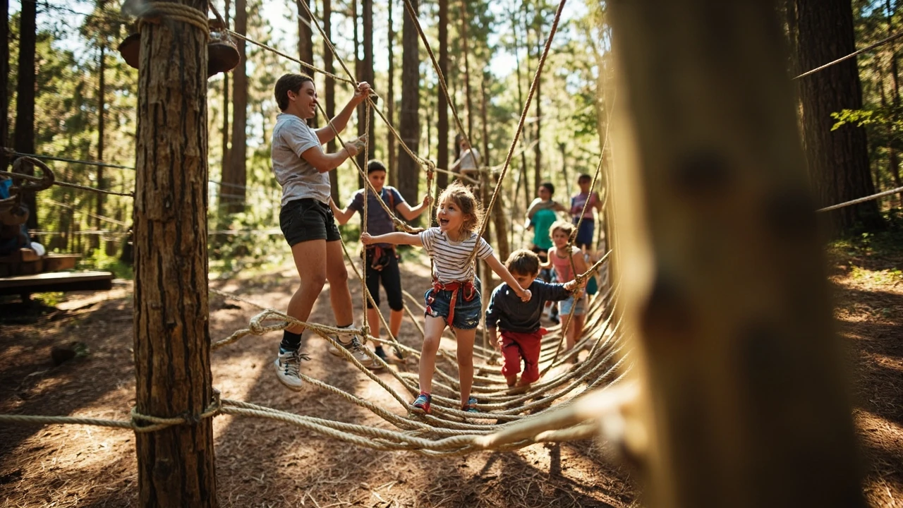 Lows adventure: how low-ropes courses work and who they suit editorial illustration