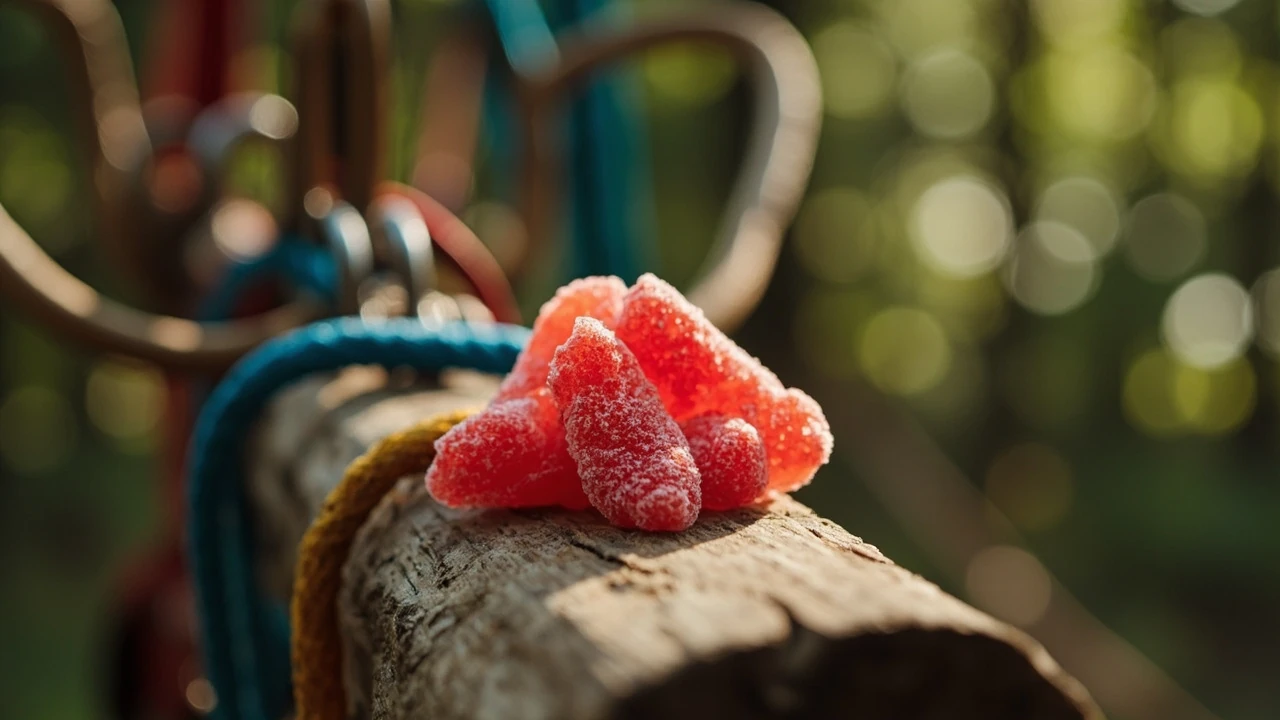 Sweet tart ropes: what the flavour means in a ropes course editorial illustration