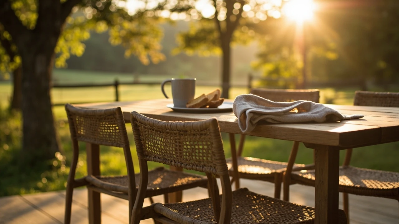 Outdoor table guide: choosing, placing, and using one well editorial illustration