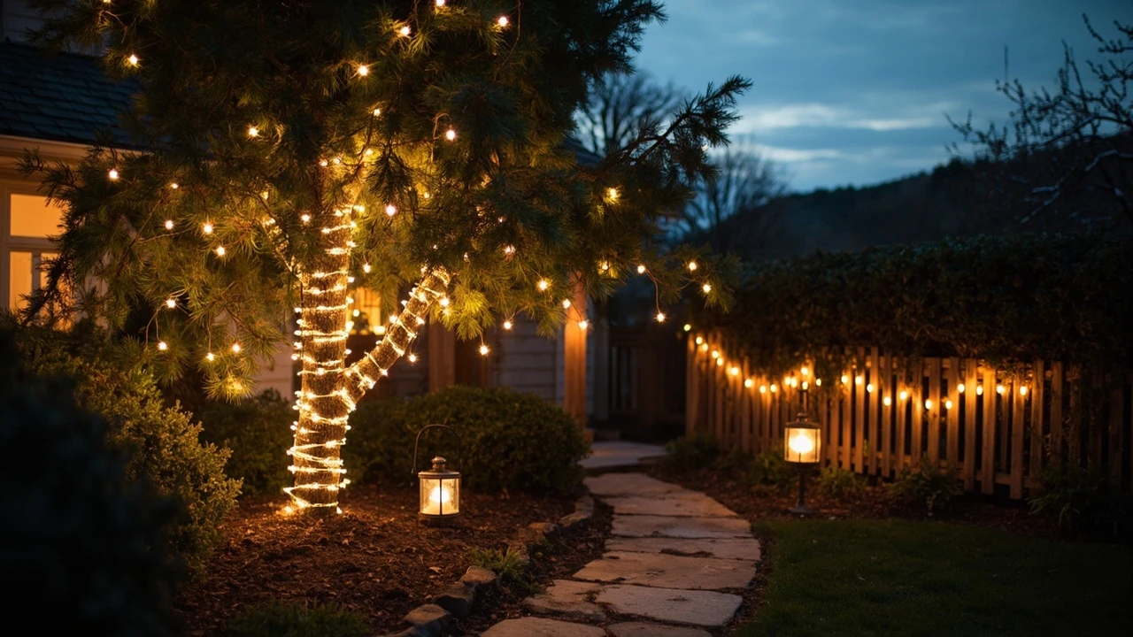 Outdoor Christmas lights: a practical guide for gardens, trees and facades editorial illustration