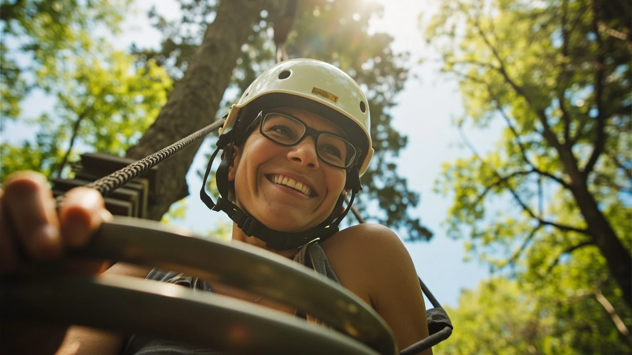Can glasses be worn on a zipline safely? editorial illustration